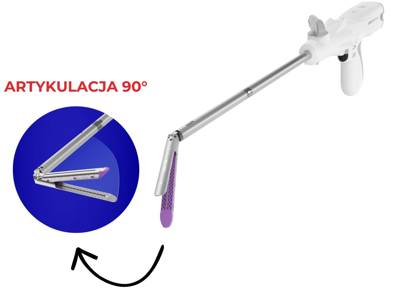 iReach Omnia stapler elektryczny chirurgiczny artykulacja ładunek 90